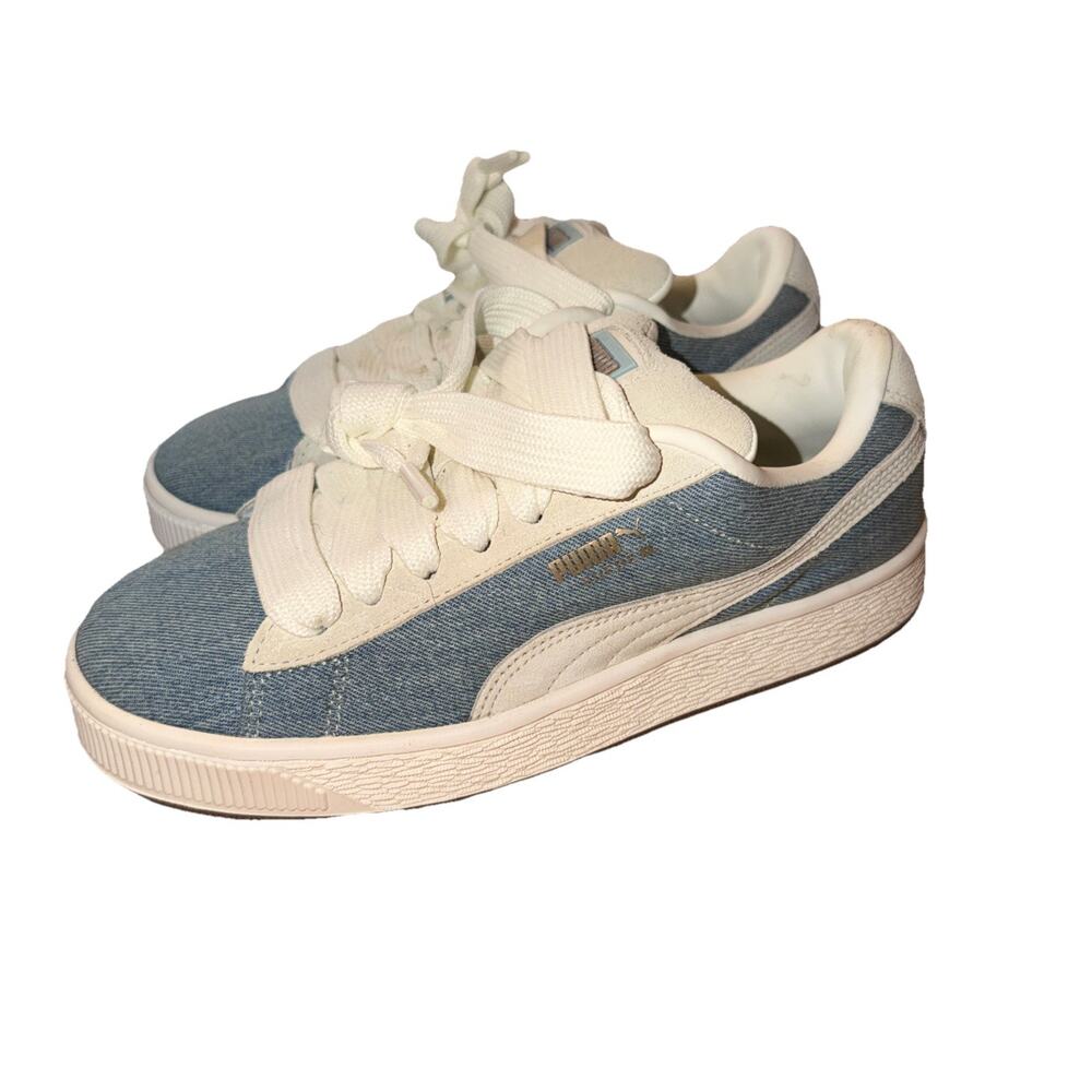 Puma Suede XL Denim Shoes Womens Size 8 Blue Denim Casual Sneakers 399271-01